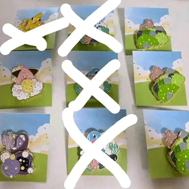 [BUNJANG] Isaac Toast Pokémon Pins (Pikachu, Squirtle, Mewtwo, Igglybuff, Dugtrio) / 새상품 이삭토스트 포켓몬 뱃지 (피카츄, 꼬부기, 뮤츠, 삐, 닥트리오)