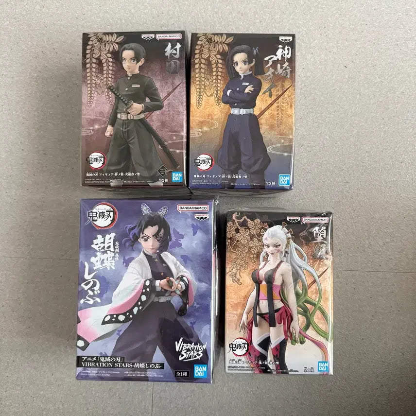 [BUNJANG] Demon Slayer 4-Piece Figure Set (Sealed, Box Damage) / 귀칼 피규어 4종 (미개봉, 박스하자)