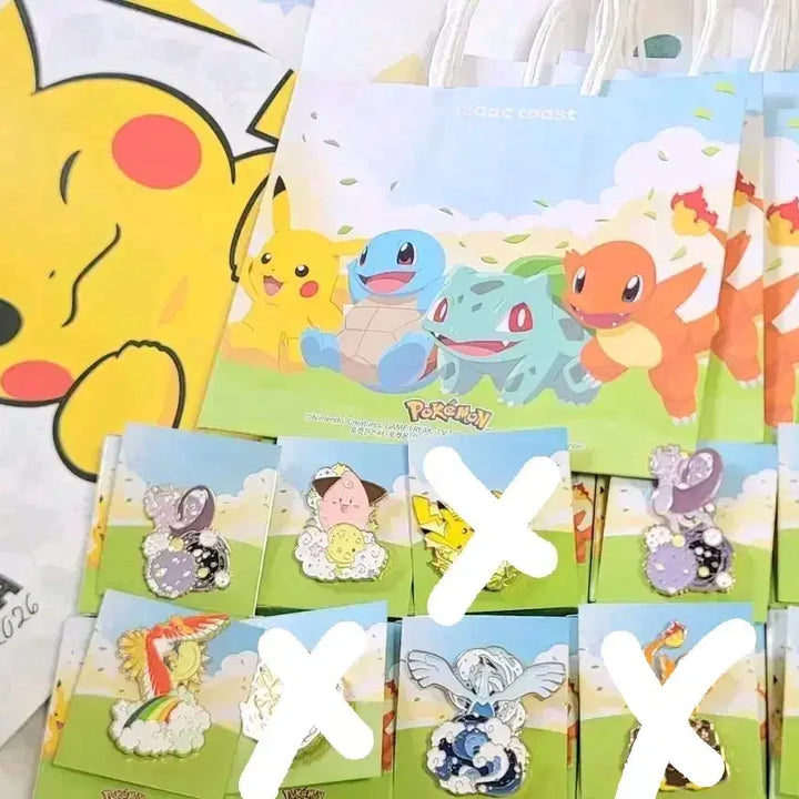 [BUNJANG] Pokemon x Isaac Toast Collaboration Badge Set / [쇼핑백증정] 이삭토스트 포켓몬 뱃지 할인판매