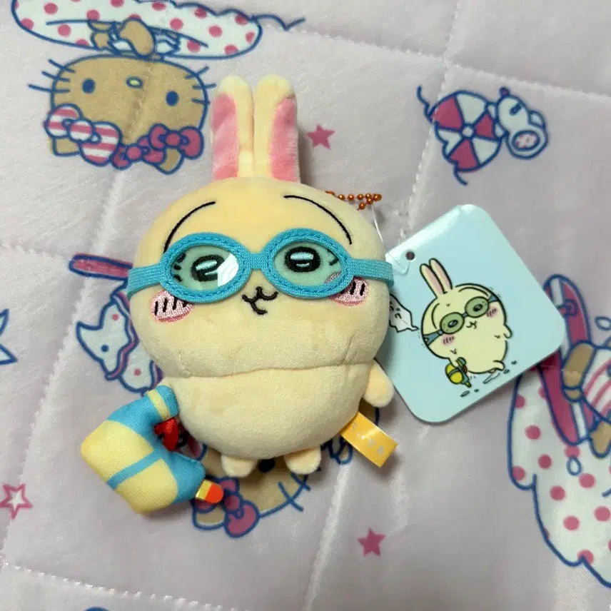 [BUNJANG] Chiikawa Usagi Plush Doll with Goggles and Swimsuit / 먼작귀 치이카와 울안경 고글 우사기