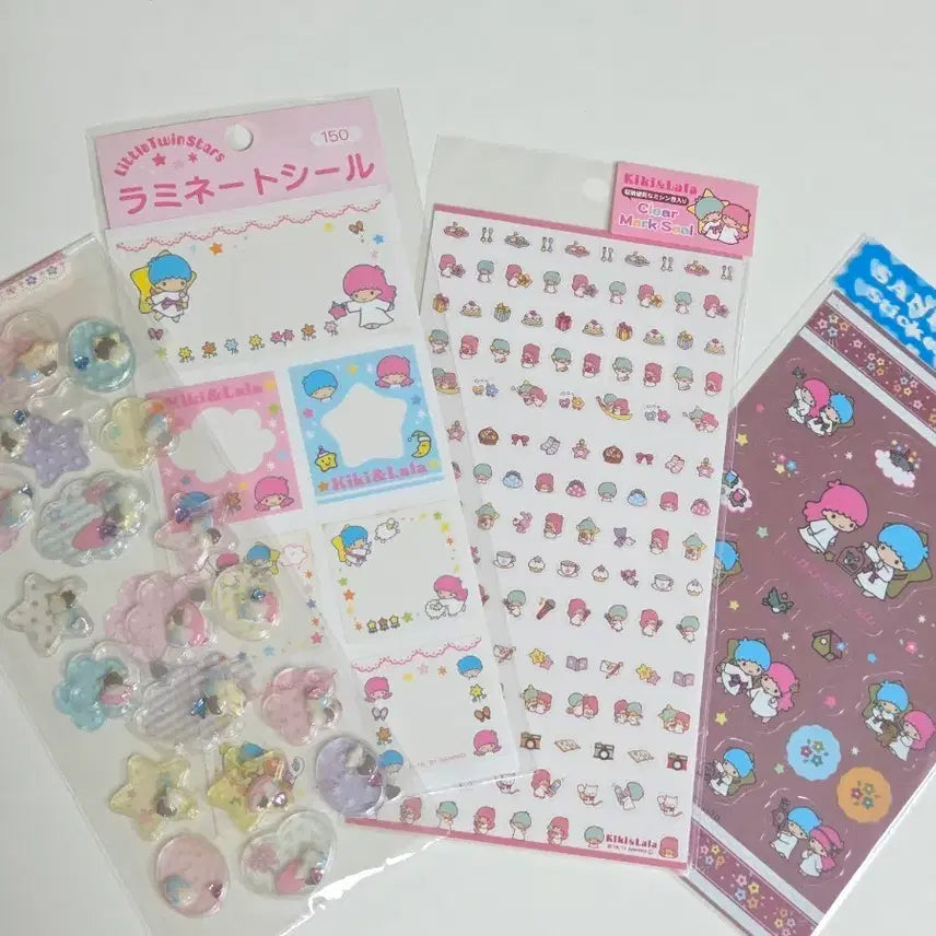 [BUNJANG] Little Twin Stars Classic Sticker Bundle Set (4 types) / 고전키키라라 리틀트윈스타 스티커 일괄