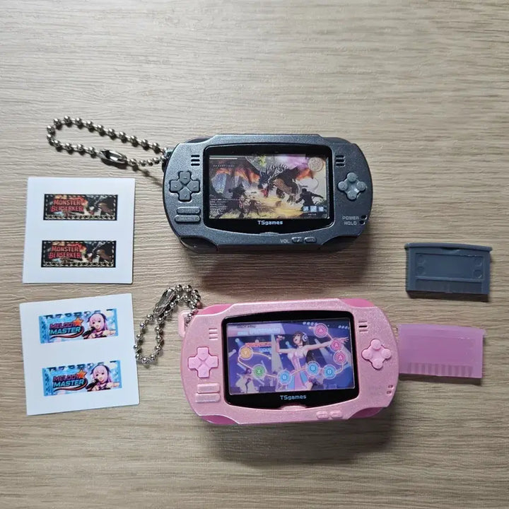[BUNJANG] Recording Game Machine Gacha Pink, Black Bundle Set / (일괄) 게임기 녹음 가챠 핑크, 블랙