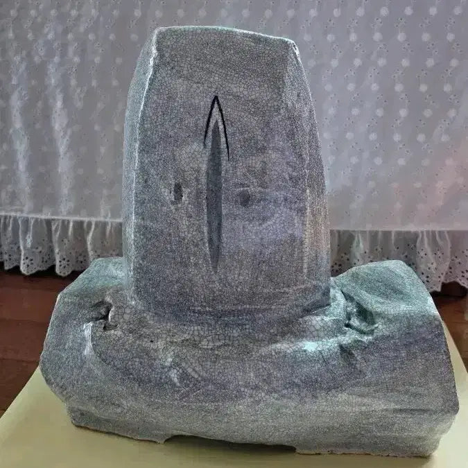 [BUNJANG] Abstract Ceramic Sculpture "Bingyeol" (Crackle Glaze) / 도자기 추상 작품 [빙열 도자기]