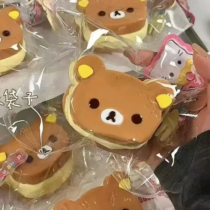 [BUNJANG] Rilakkuma Cream Puff Handmade Squishy PVC Keyring Bag / 리락쿠마 수제말랑이 말랑말랑 요거트감-!!