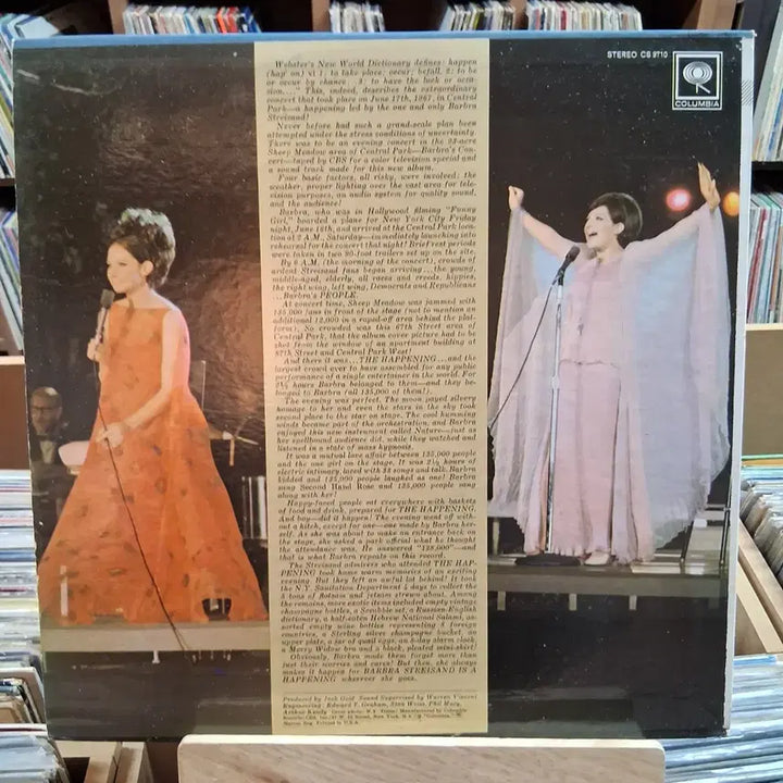 [BUNJANG] Barbra Streisand Live in Central Park LP Record / 희귀 바브라 스트라이샌드 센트럴파크 공연 LP 할인
