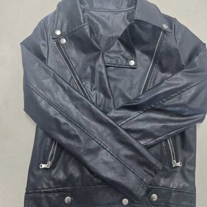 [BUNJANG] Leather Black Rider Jacket / 가죽 블랙 라이더 자켓(나눔)