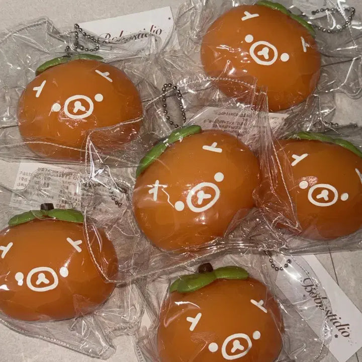 [BUNJANG] Rilakkuma Persimmon Kuma Squishy &amp; Zipper Bag Set / 홍시 단감쿠마 리락쿠마 말랑이 + 지퍼백 세트