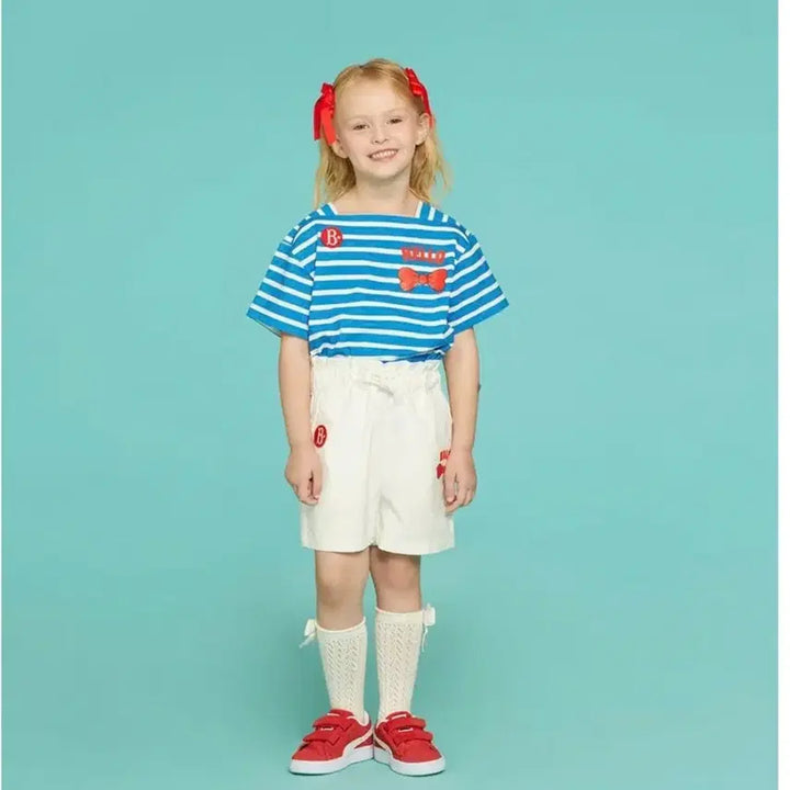 [BUNJANG] Bebe de Pino Hello Ribbon Twill Shorts / [베베드피노] 헬로우 리본 트윌 반바지 100