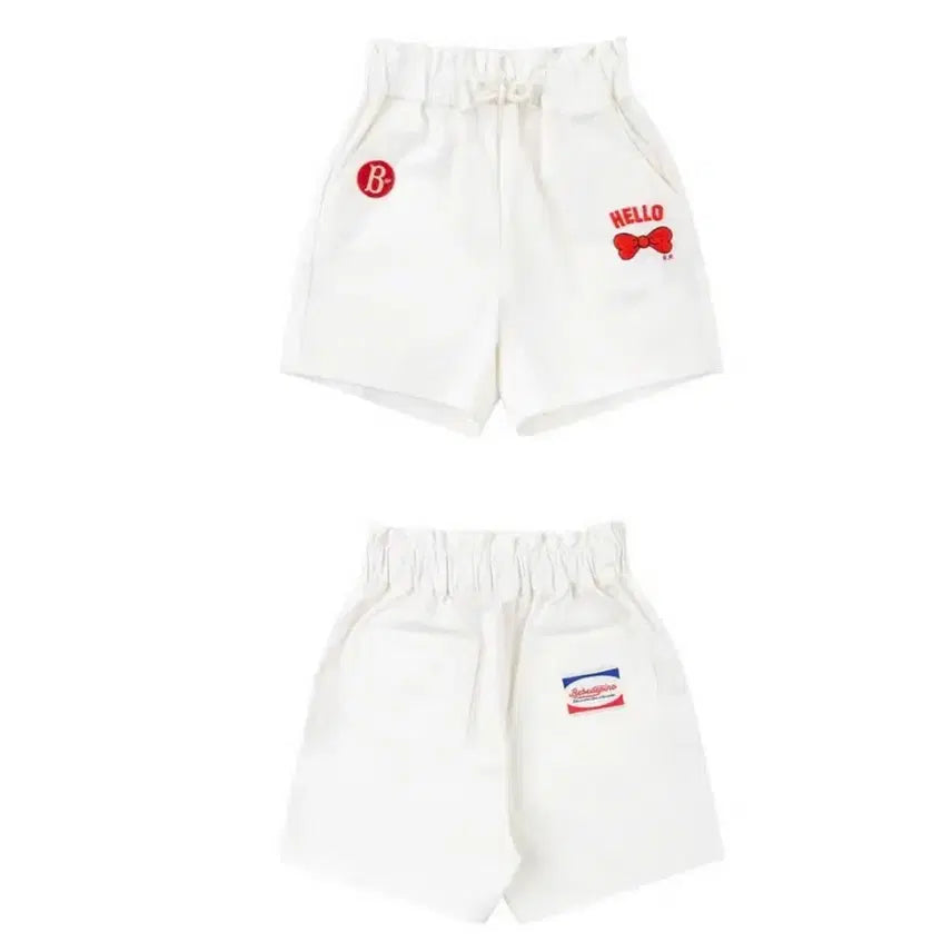 [BUNJANG] Bebe de Pino Hello Ribbon Twill Shorts / [베베드피노] 헬로우 리본 트윌 반바지 100