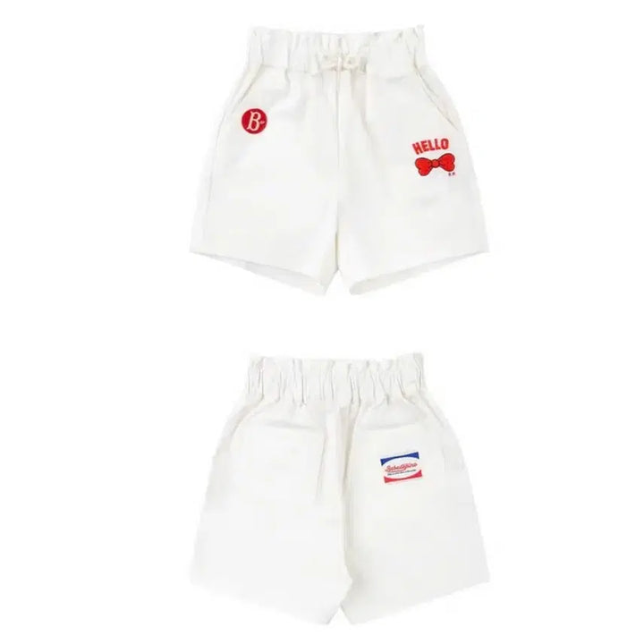 [BUNJANG] Bebe de Pino Hello Ribbon Twill Shorts / [베베드피노] 헬로우 리본 트윌 반바지 100