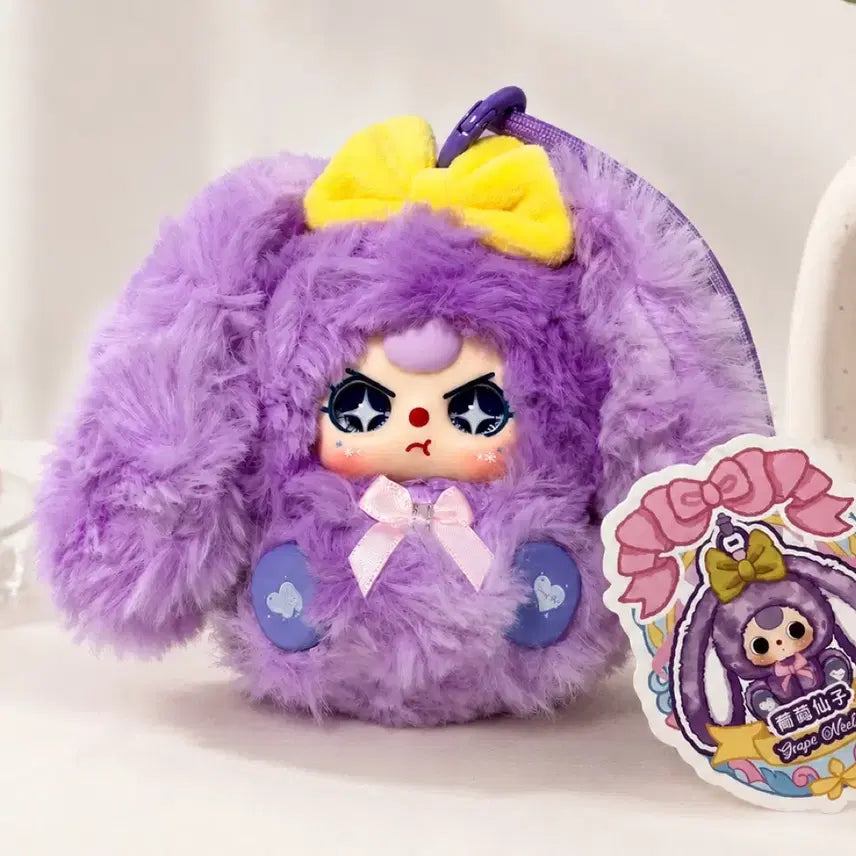 [BUNJANG] Baby3 Alice Purple Rabbit BETH Plush Keychain / 베이비쓰리 앨리스 보라 토끼 베쓰 예쁜눈 인형 키링