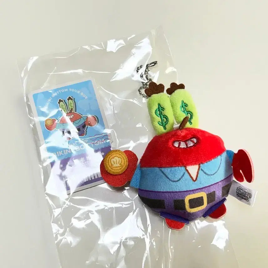 [BUNJANG] SpongeBob SquarePants Mr. Krabs Plush Keychain / 스폰지밥 집게사장 인형 키링