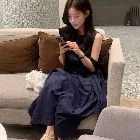 [BUNJANG] Toes Daphe Dress Navy Dress / 토우즈 Toes Daphe dressa 다프네 원피스 네이비 새상품
