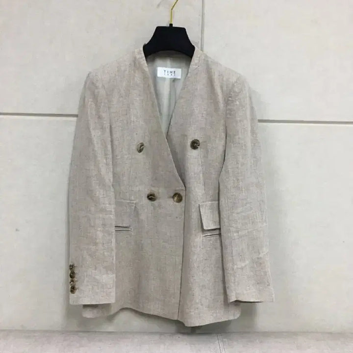 [BUNJANG] TIME (Hansem) Italian Fabric 100% Linen Double-Button Jacket / 한섬 타임 TIME 정품 이태리원단  마100% 린넨 더블 버튼 자켓