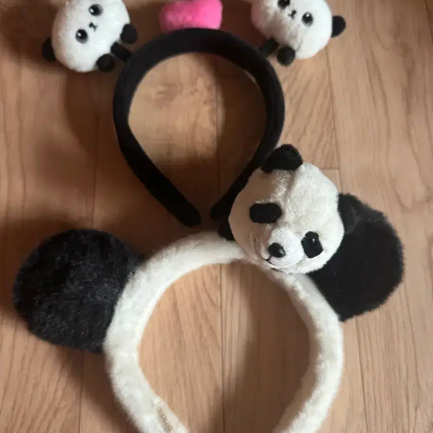 [BUNJANG] Everland Panda Headband Set (2) + Hairpin / 에버랜드 판다 머리띠 2개+판다 머리핀