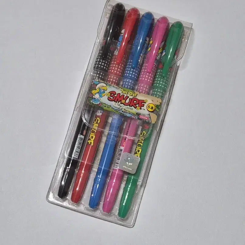 [BUNJANG] Classic Smurf 5-Color Ballpoint Pen Set / 고전 스머프 펜 5색 세트