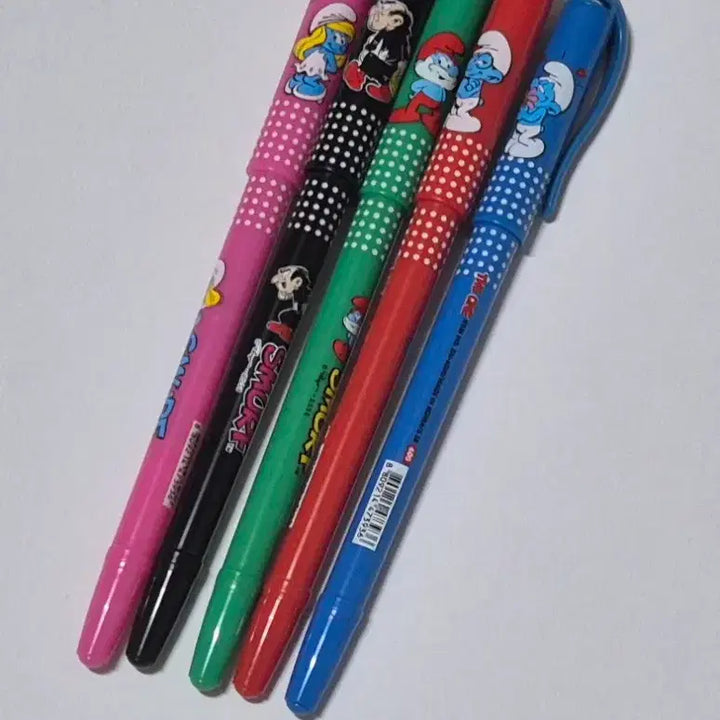 [BUNJANG] Classic Smurf 5-Color Ballpoint Pen Set / 고전 스머프 펜 5색 세트