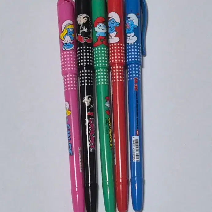 [BUNJANG] Classic Smurf 5-Color Ballpoint Pen Set / 고전 스머프 펜 5색 세트