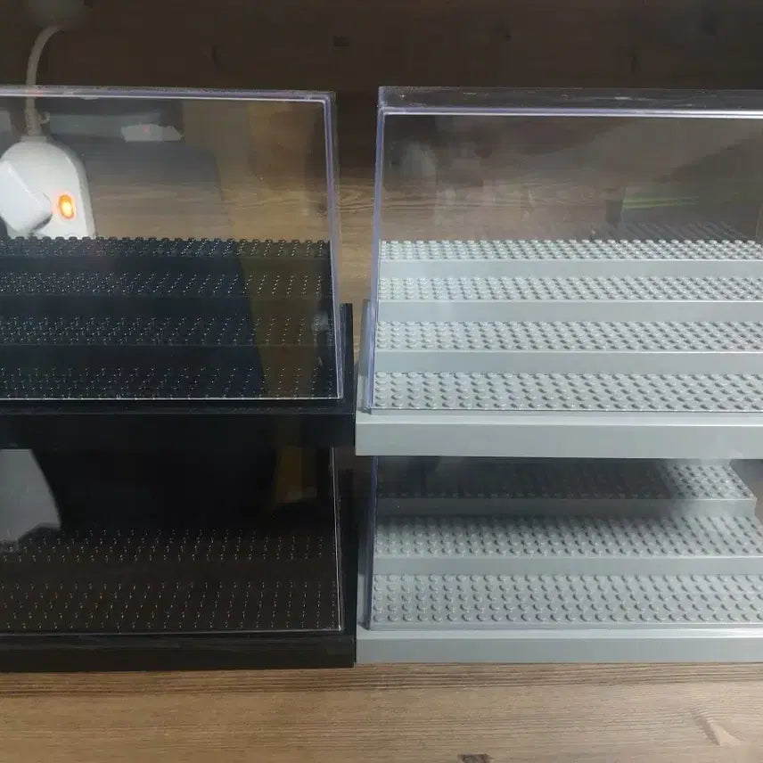 [BUNJANG] LEGO Display Case Set (Black/Gray) / 레고전시 케이스 4개 (블랙/그레이)