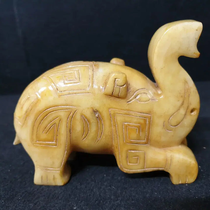 [BUNJANG] Antique Huazhuan Jade Elephant Figurine / (수원만물)출토 고급 화전옥 코끼리상