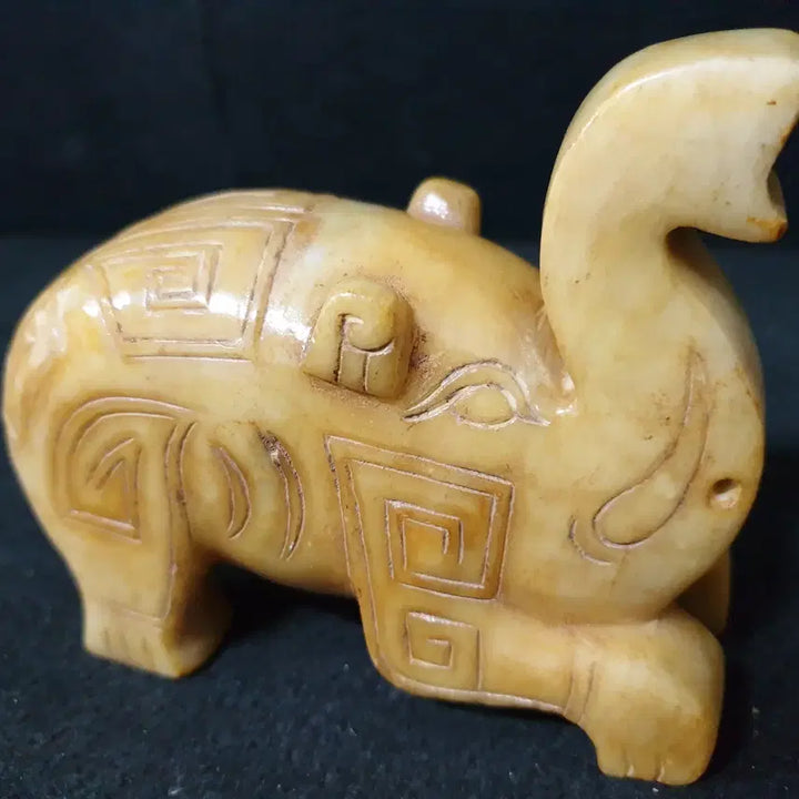[BUNJANG] Antique Huazhuan Jade Elephant Figurine / (수원만물)출토 고급 화전옥 코끼리상