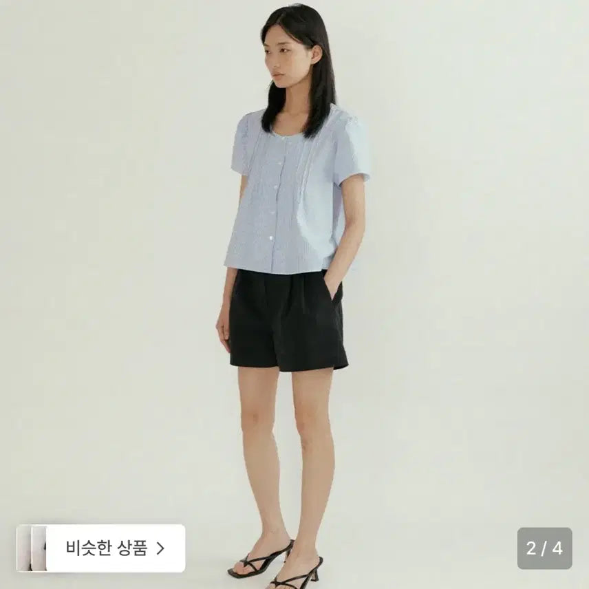 [BUNJANG] RINGSEOU Pinstripe Round Blouse / 링서울 블라우스 링서울 핀턱 라운드 블라우스