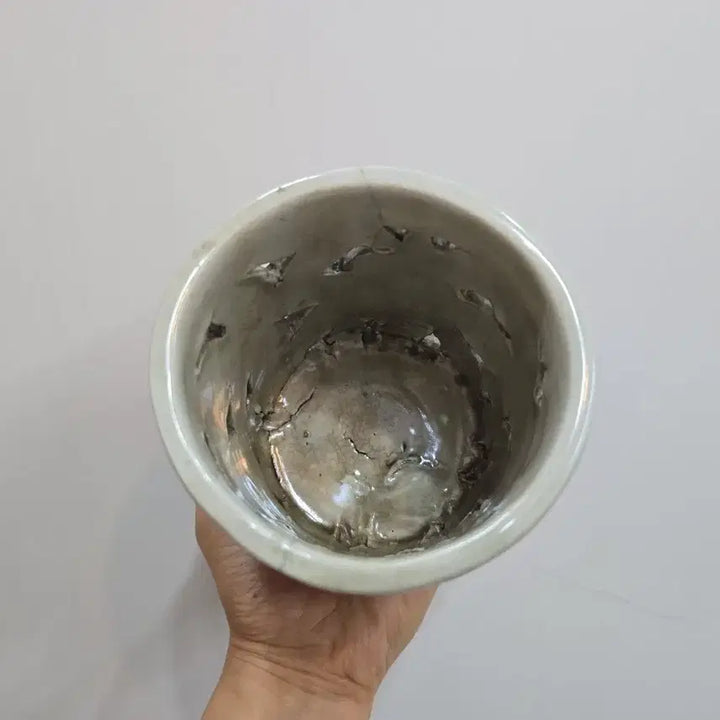 [BUNJANG] Antique Blue-and-White Porcelain Celadon Brush Holder with Lattice Carving / 골동품 청화백자진사 투각필통