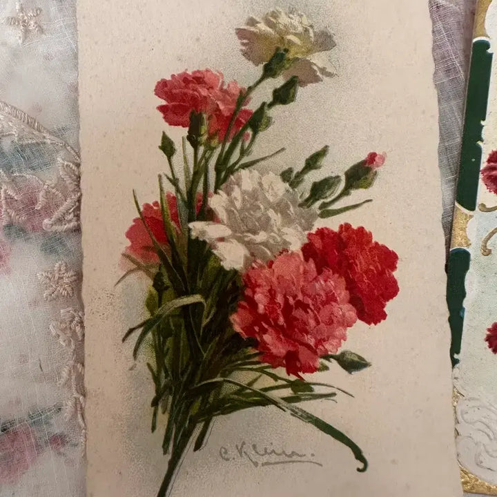 [BUNJANG] Antique Postcard Collection Set (3 Pieces) / 앤틱엽서 꽃과레터링 모음3장함께