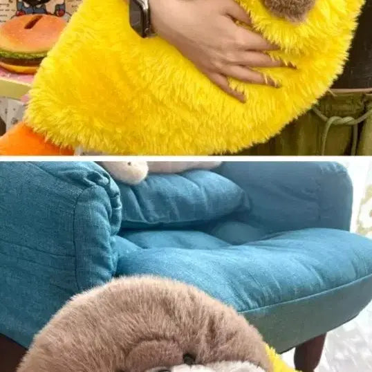 [BUNJANG] Vintage Shrimp Tempura Otter Plush Doll (Approx. 70cm) / 빈티지인형 / 수달인형 /새우튀김 수달인형