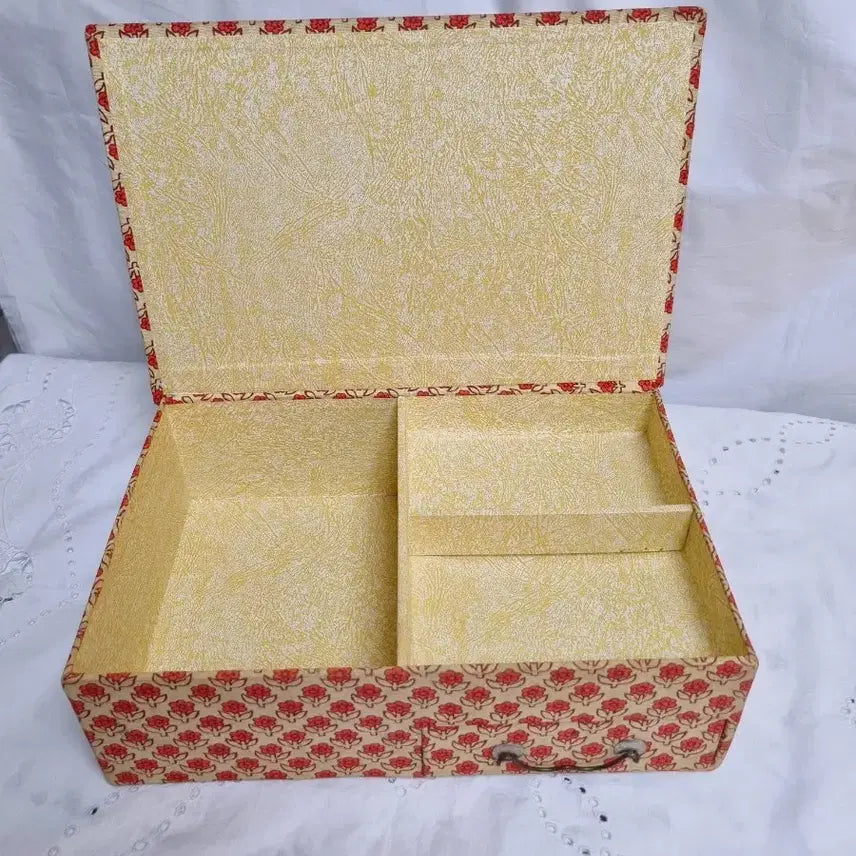 [BUNJANG] Antique Flower Fabric Box Vintage Storage Container / 앤틱 플라워 패브릭박스 빈티지 수납함