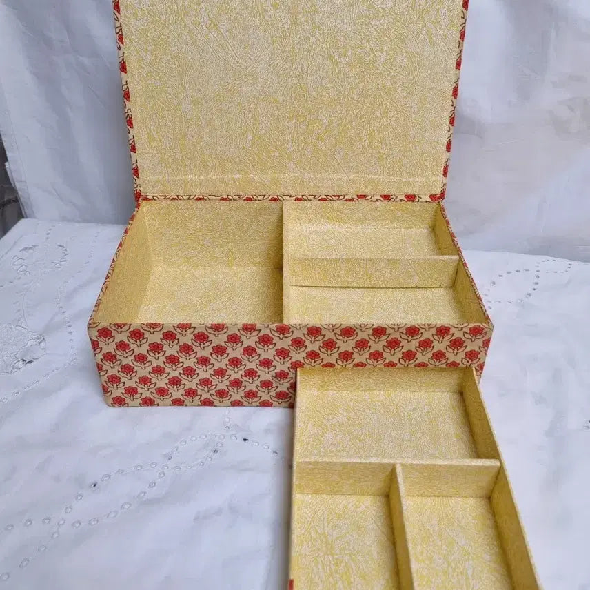 [BUNJANG] Antique Flower Fabric Box Vintage Storage Container / 앤틱 플라워 패브릭박스 빈티지 수납함