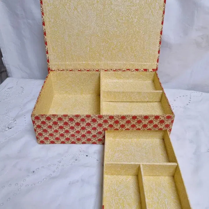[BUNJANG] Antique Flower Fabric Box Vintage Storage Container / 앤틱 플라워 패브릭박스 빈티지 수납함