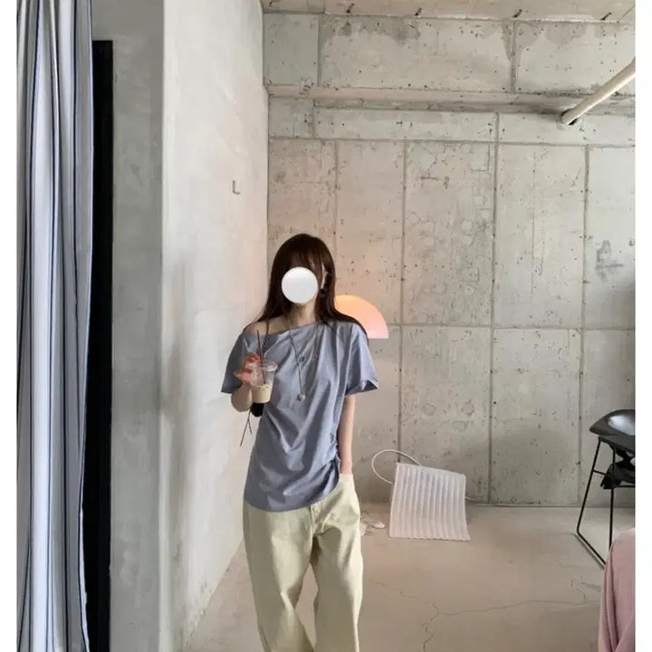 [SOLD OUT] 피핀샵 보라 오프숄더 반팔티