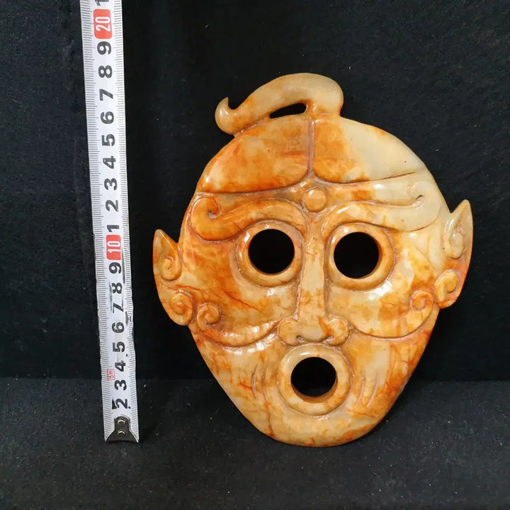 [BUNJANG] Excavated Huazhengyu Yellow Jade Mask / (수원만물)출토 통옥 화전옥 황옥 가면상