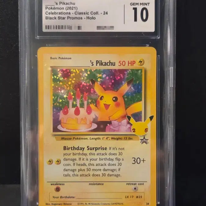 [BUNJANG] Pokemon Card North America Birthday Pikachu CGC 10 Graded / 포켓몬 카드 북미 생일 피카츄 CGC10 등급 생일츄