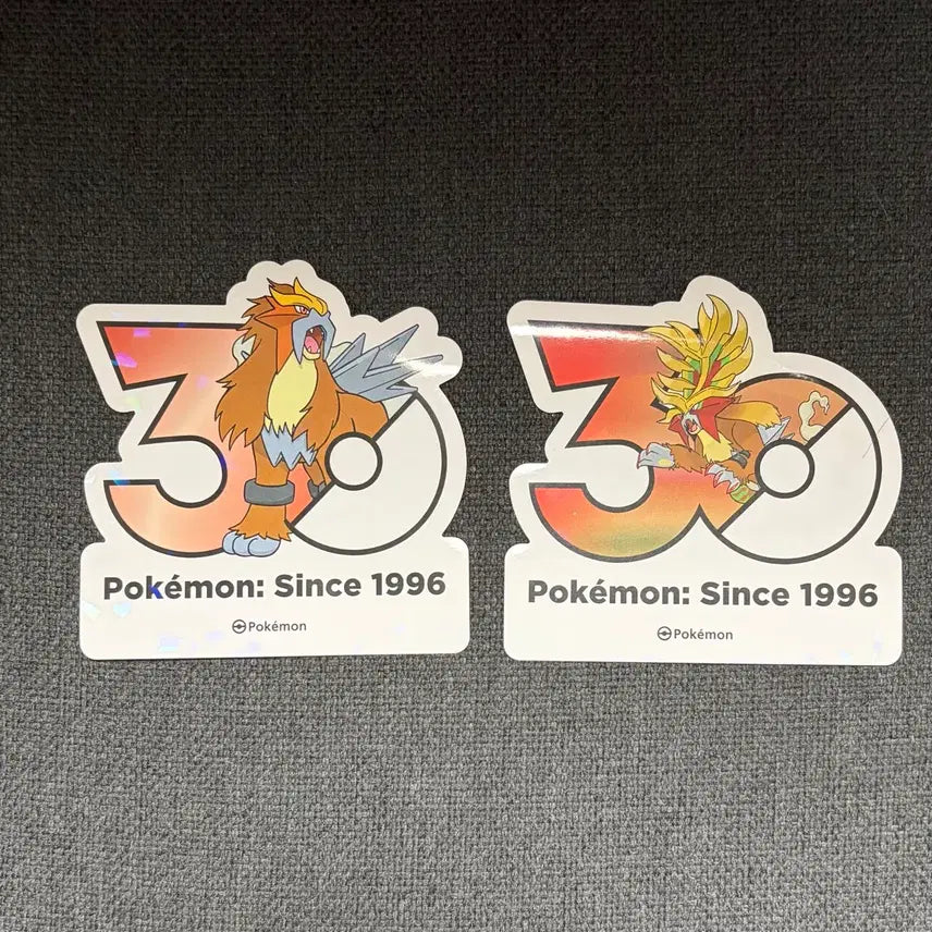 [BUNJANG] Pokemon 30th Anniversary Logo &amp; Entei Flame Burst Set / 한국한정] 포켓몬 30주년 로고 스티커 엔테이 꿰뚫는화염 세트