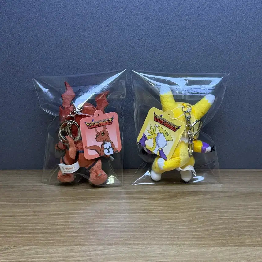 [BUNJANG] Digimon Plush Keychain Set (Guilmon/Renamon) / 디지몬 인형 키링 (길몬/레나몬)