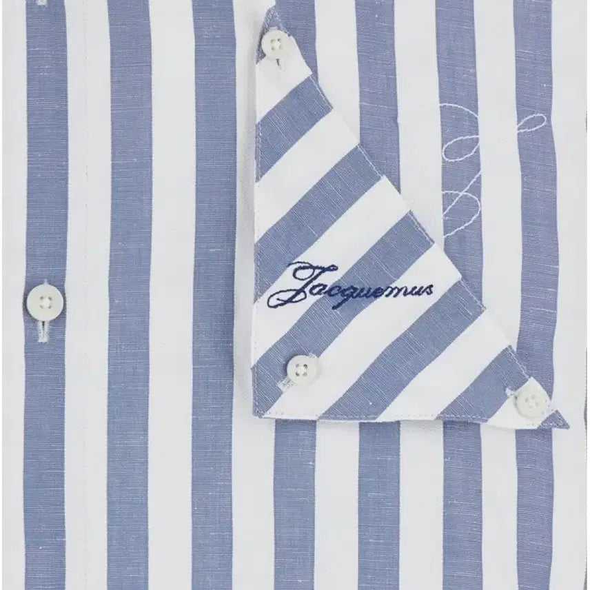 [BUNJANG] Jacquemus Le Bobie Shirt Blue &amp; White Stripe Cotton Blend Oversized / 자크뮈스 보이리에 셔츠 50 (새상품)