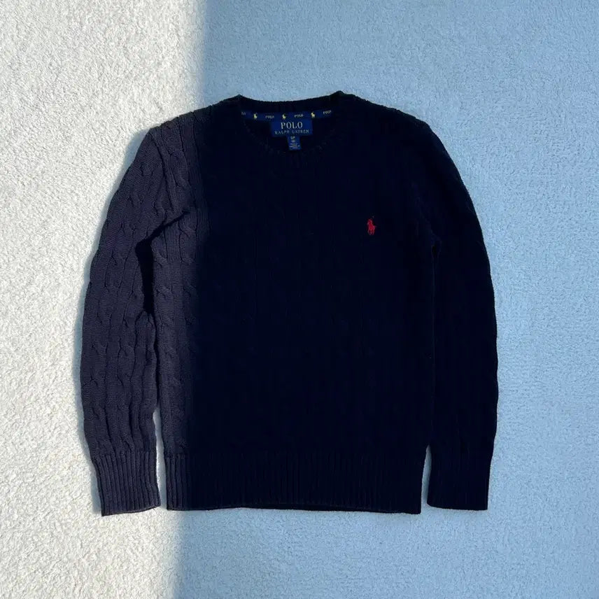 [BUNJANG] Polo Ralph Lauren Navy Cable Knit Sweater / 폴로 랄프로렌 네이비 케이블 니트