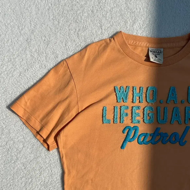 [BUNJANG] Who.A.U Orange Life Guard Patrol Short Sleeve T-Shirt / 후아유 오렌지 라이프가드 패트롤 반팔티셔츠