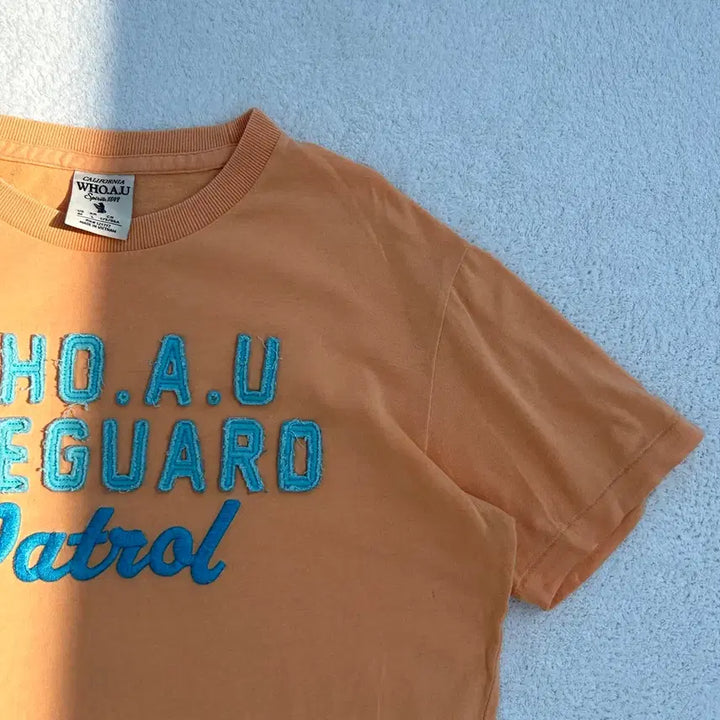 [BUNJANG] Who.A.U Orange Life Guard Patrol Short Sleeve T-Shirt / 후아유 오렌지 라이프가드 패트롤 반팔티셔츠