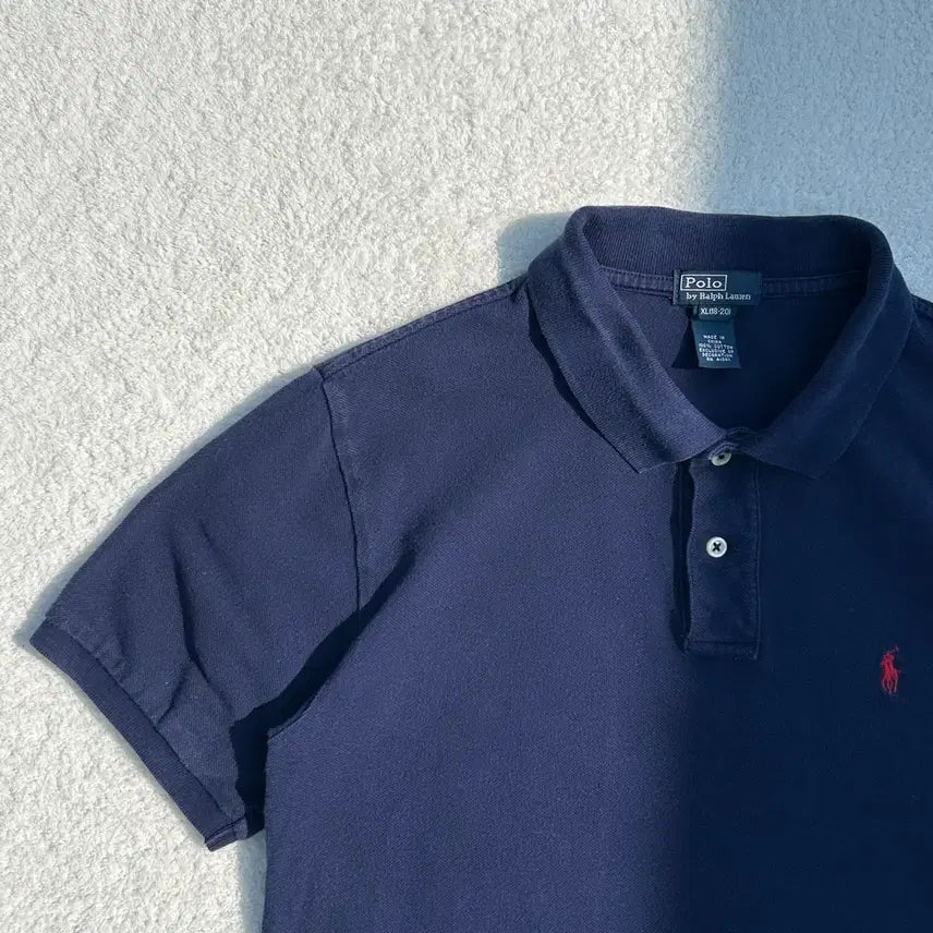 [BUNJANG] Polo Ralph Lauren Navy Short Sleeve Polo Shirt XL / 폴로 랄프로렌 네이비 반팔 카라티