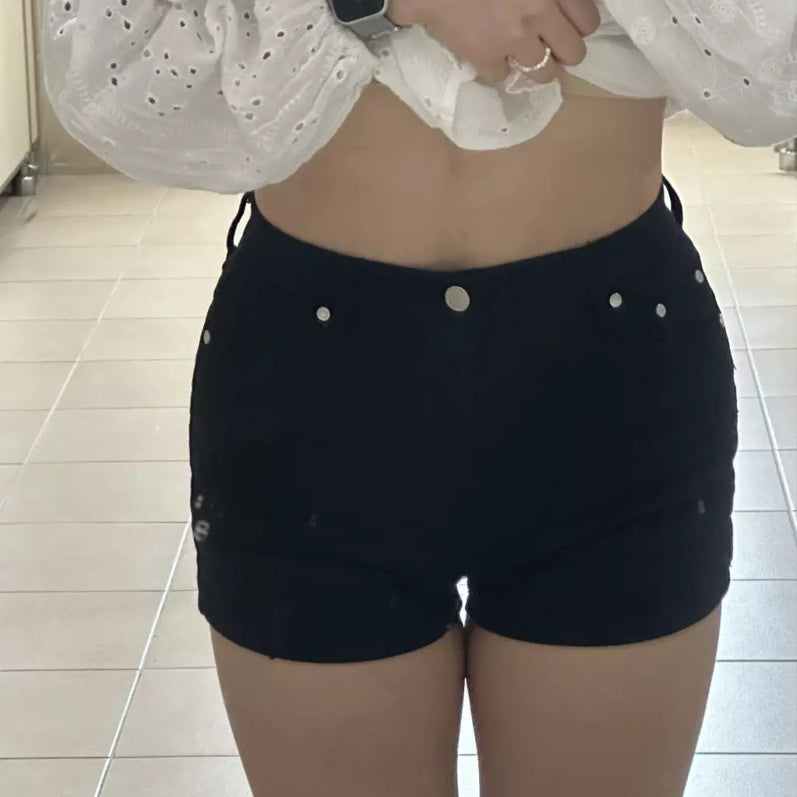 [BUNJANG] Black Hot Pants (Size M) / [착샷] 검정 핫팬츠