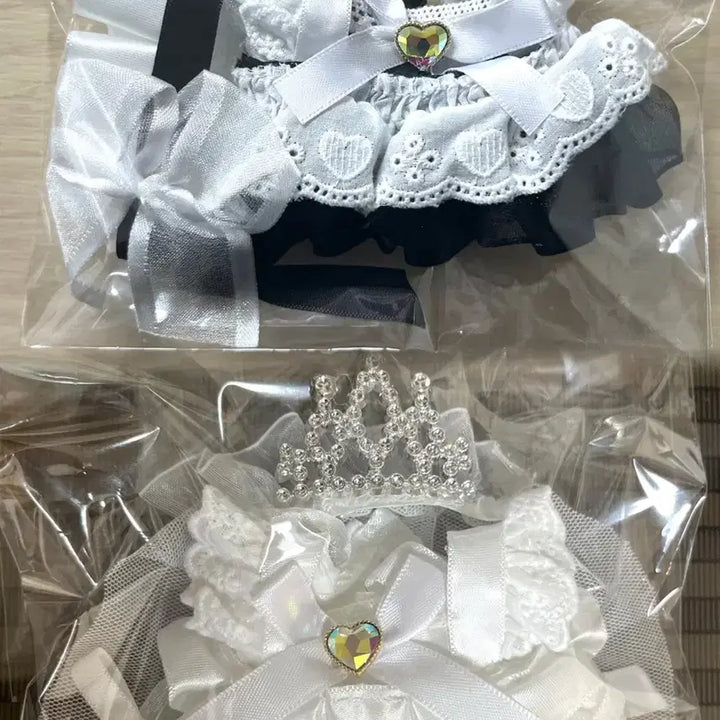 [BUNJANG] 15cm Doll Maid Dress &amp; Wedding Dress Bundle Set (Unsealed) / 인형옷 누이옷 15cm 메이드복 웨딩드레스 미개봉 일괄 솜깅 솜인형옷