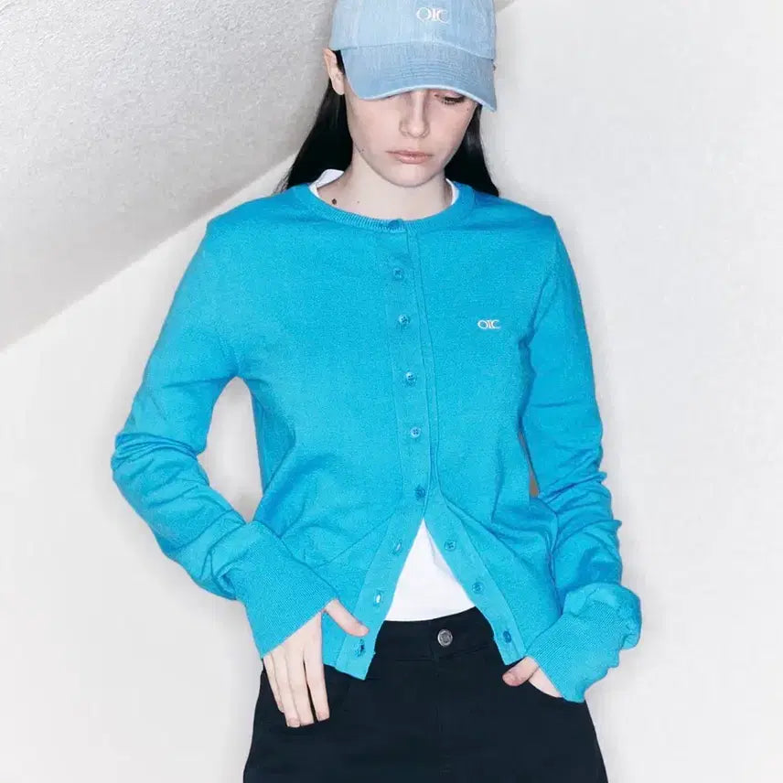 [BUNJANG] OiOi Collection Classic Embroidery U-Neck Cardigan / [OiOi 컬렉션] 가디건