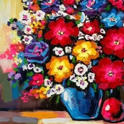 [BUNJANG] Kim Soo-young Original Oil Painting (10-ho Size) with Silver Frame / 공간을 밝히는 화사한 생명력, 김수영 화백 유화 10호 정품 원화 (액자