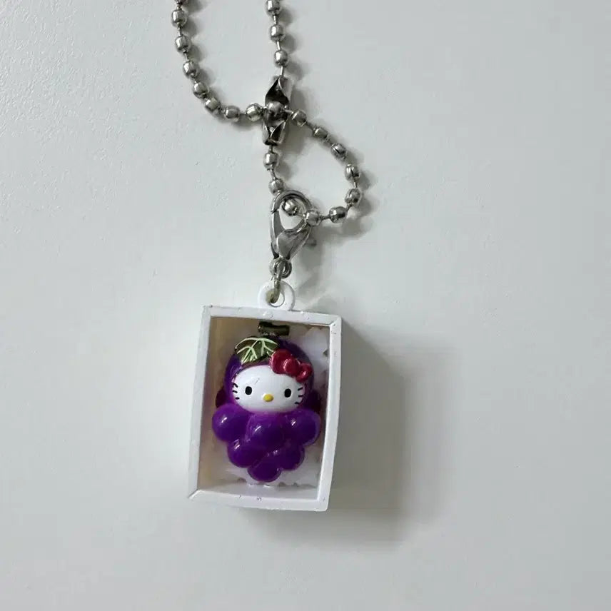 [BUNJANG] Grape Kitty Classic Kitty Strap Keychain / 포도키티 고전키티 키티스트랩 키티키링