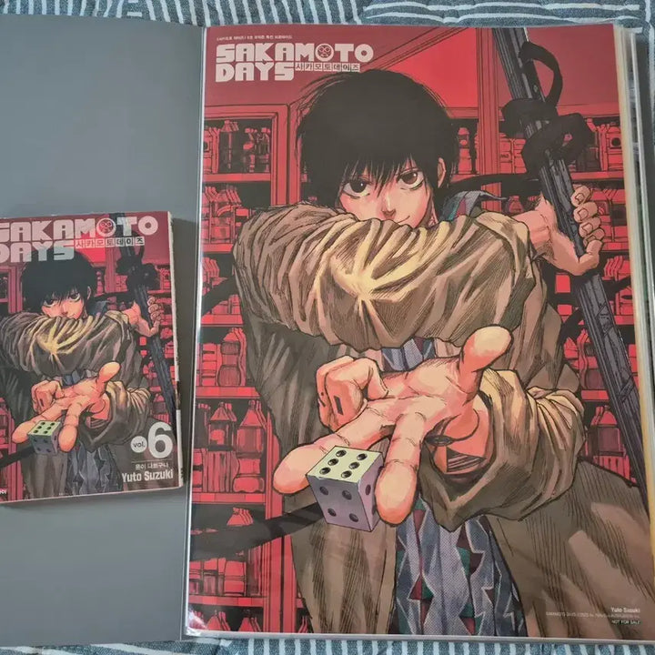 [BUNJANG] Sakamoto Days Comic Zone Nagumo A3 Poster &amp; Volume 6 (Unsealed) Bundle Set / 사카모토데이즈 코믹존 나구모 요이치 A3 포스터 &amp; 6권 일괄판매