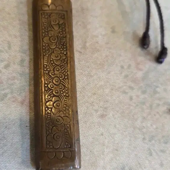 [BUNJANG] Antique Brass Needle Case / Needle Holder (6.7cm) / 100년세월의 동 바늘집/ 침통