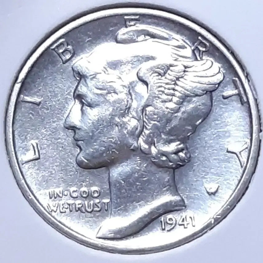[BUNJANG] 1941 Mercury Dime Silver Coin / [은화] 미국 준미사용 1941년 머큐리다임.외국주화 주화 화폐 동전